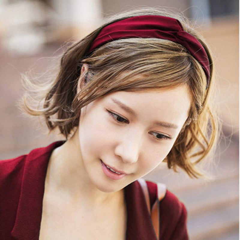 Yeshan Women's Criss cross Silk Satin Headbands Elastic Twisted Head Wrap Knotted Hair Band,pack of 8 - Image 3